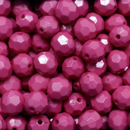 Acrylic Faceted Beads 10mm 60pc   Shocking Pink for jewellery making