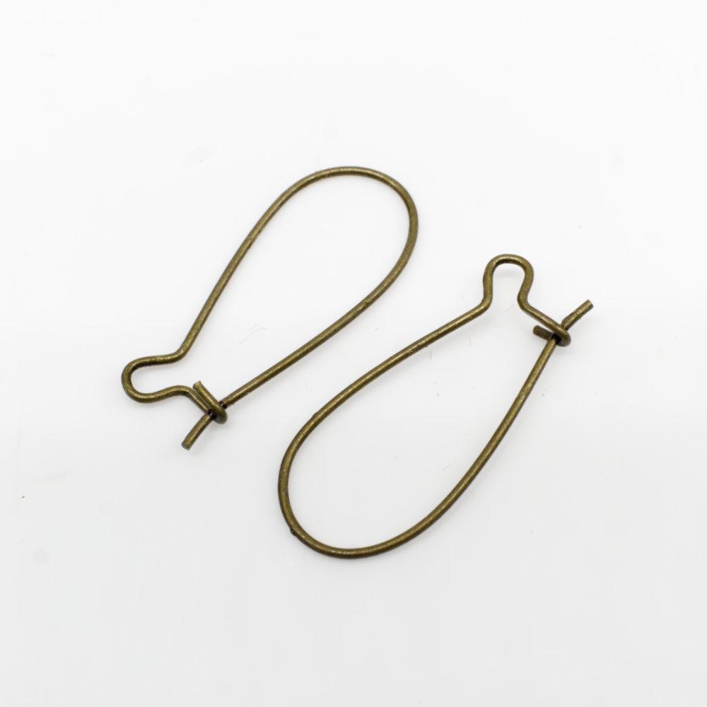 Kidney Ear Wires 26mm 20 Pairs   Dark Bronze for jewellery making