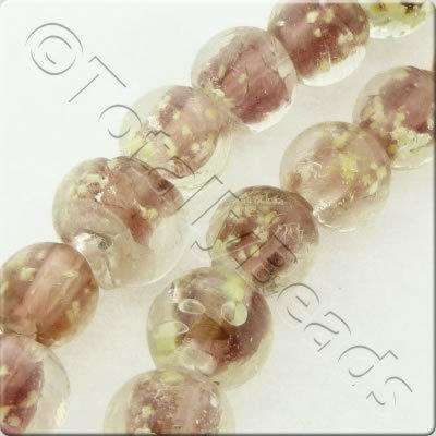 Lampwork Round 8mm - Spekled Purple - 16" String