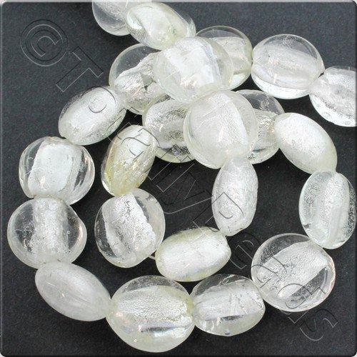 Lampwork Glass Beads 16mm - Clear Disc String