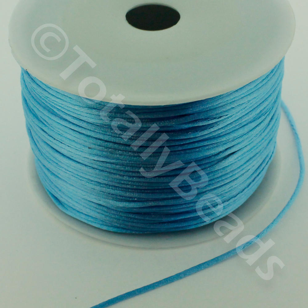 Rattail Silky Cord 1mm Baby Blue - 70m