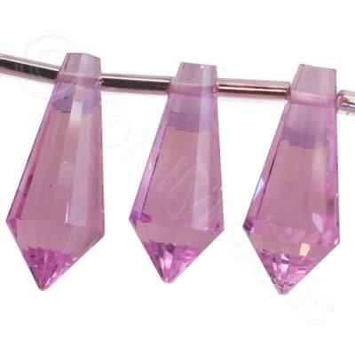Crystal Point Drop 19mm - Pink
