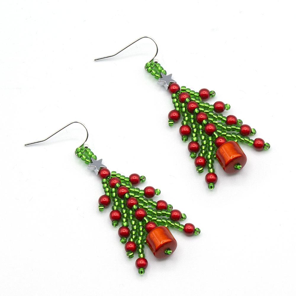 Christmas Tree Earring Kit Red Totally Beads