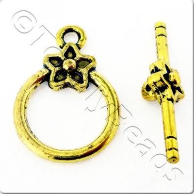 Metal Toggle - Star Ring 15x23mm Antique Gold