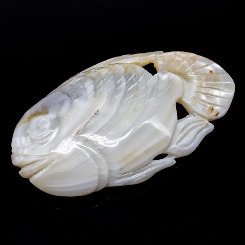 Shell Pendant Carved Fish 60mm for jewellery making