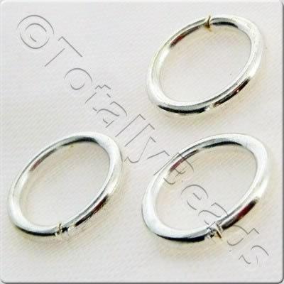Jump Rings 14x2mm - Silver Plated