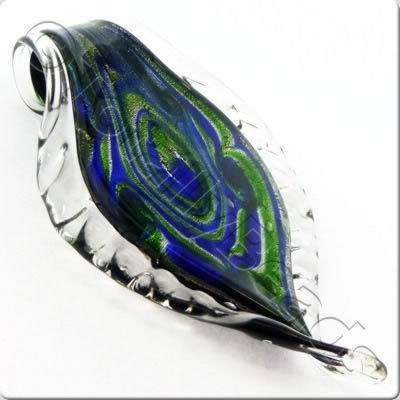 Lampwork Pendant - Shield 73mm - LPB04