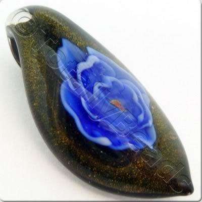 Lampwork Pendant - Drop 49mm - LPB17