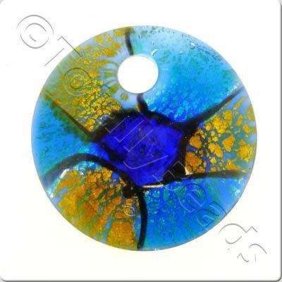 Lampwork Pendant - Disc 40mm - LPB45