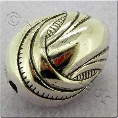 Acrylic Antique Silver Bead - Oval 33x25mm