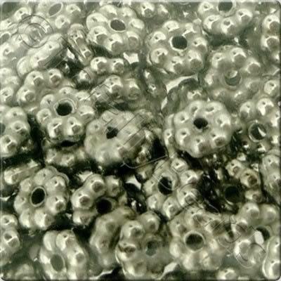 Acrylic Antique Silver Bead - 4mm Flower