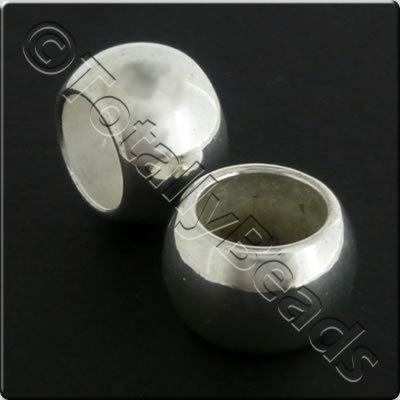 Metalised Acrylic Bead Large Hole Round 21mm - Silver 10pcs
