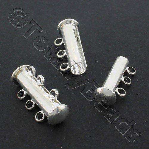 Sliding Magnetic Clasp 3 Strand - Silver Plated