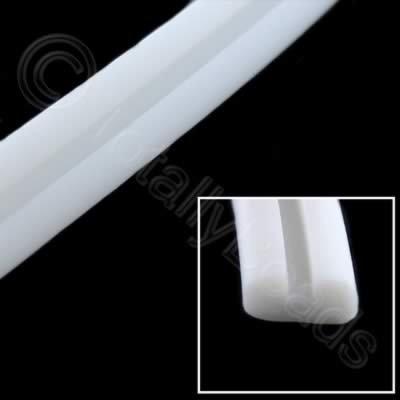 PVC Flat Groove Cord 10mm - White 25cm