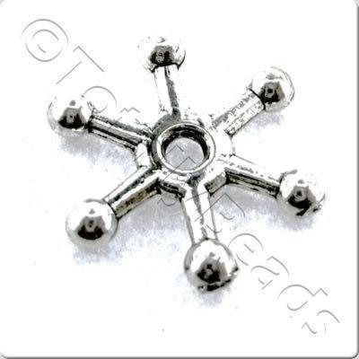 Tibetan Silver Bead - Snowflake 11mm