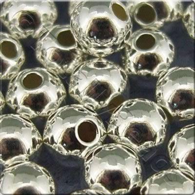 Sterling Silver Round Bead - 5mm - 6pcs