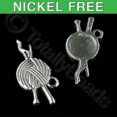 Antique Silver Charm - Yarn with needle 20mm 12pcs