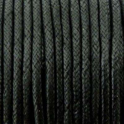 Wax Cotton Cord 3mm - Black - 5 Metres