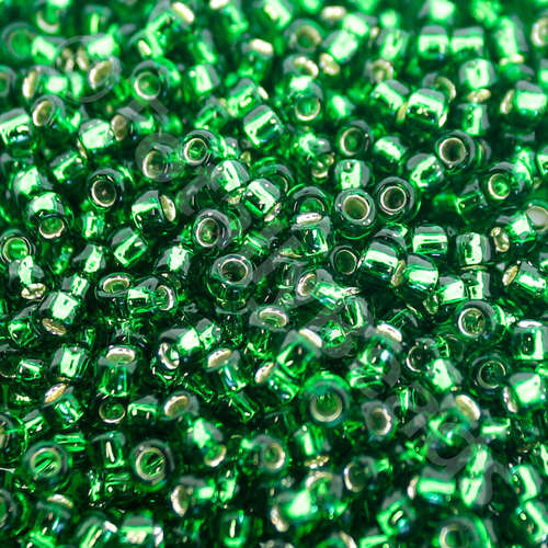 Toho Size 8 Seed Beads 10g -  Silver Lined Grass Green