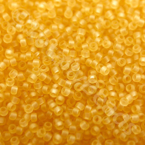Toho Size 15 Seed Beads 10g - Trans Frosted Lt Topaz