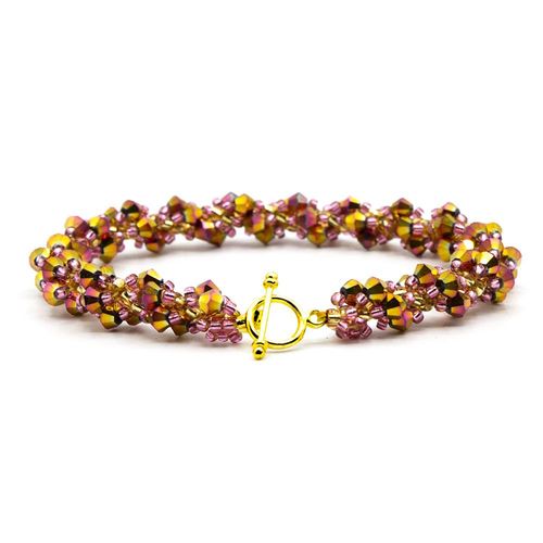 Seraphina Bracelet golden mauve bracelet making kit — DIY set with beads and instructions for creating handmade jewelry