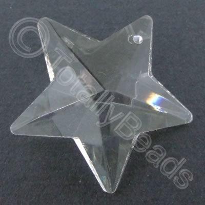 Glass Pendant Star Clear - 30mm