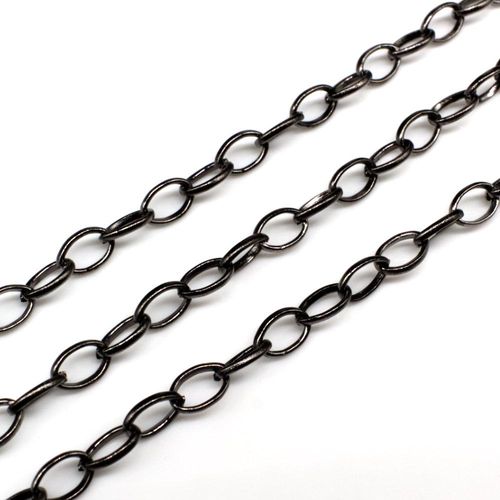 Chain Black Plated   Oval 8x5mm 1 metre for jewellery making