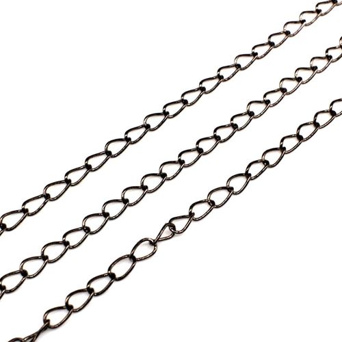 Chain Black Plated   Oval Twist 5.5x3.4mm for jewellery making