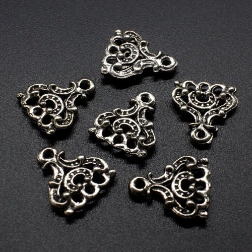 Antique Silver Metal Connector 3/1 Drop 14mm 10pcs for jewellery making