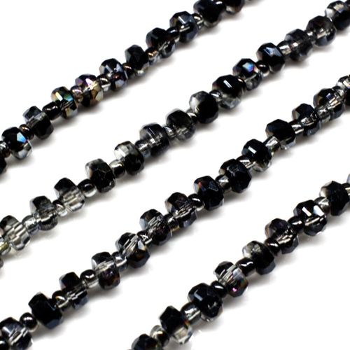 3mm crystal beads shadow, pack of 100 — faceted for jewelry making and beadwork