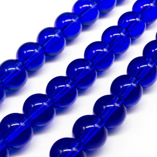 Glass Beads 10mm Round   Royal Blue 14" String for jewellery making