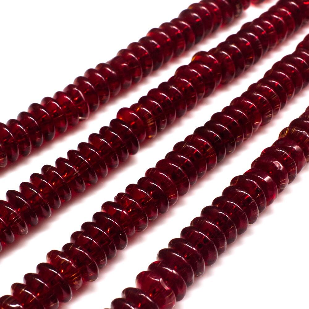 Glass Beads 8mm Rondelle   Red 14" String for jewellery making