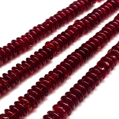 Glass Beads 8mm Rondelle   Red 14" String for jewellery making