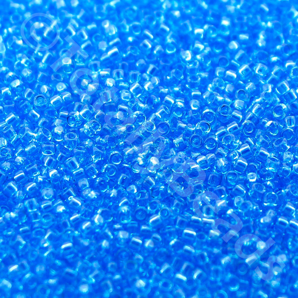 Toho Size 15 Seed Beads 10g - Transparent Dark Aquamarine