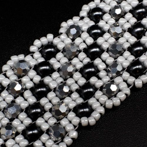 Dahlia Bracelet Makes 3 silver grey bracelet making kit — DIY set with beads and instructions for creating handmade jewelry