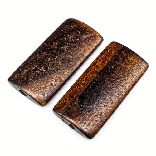 Wooden Bead   Rectangle 40mm Brown 5pcs for jewellery making