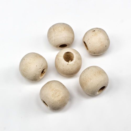 Wooden Bead   Round 12mm Natural 20pcs for jewellery making