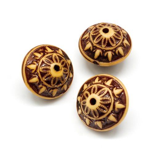 Acrylic Imatation Bone Rondelle Beads 16mm 12pcs for jewellery making