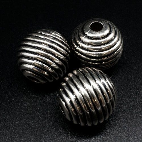 Acrylic Antique Silver Round Beads 19mm 5pcs   Rings for jewellery making