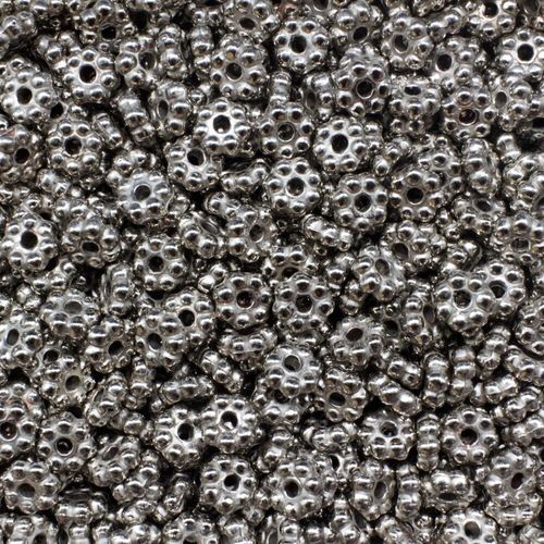 Acrylic Antique Silver Daisy Spacer Beads 6mm 100pcs for jewellery making