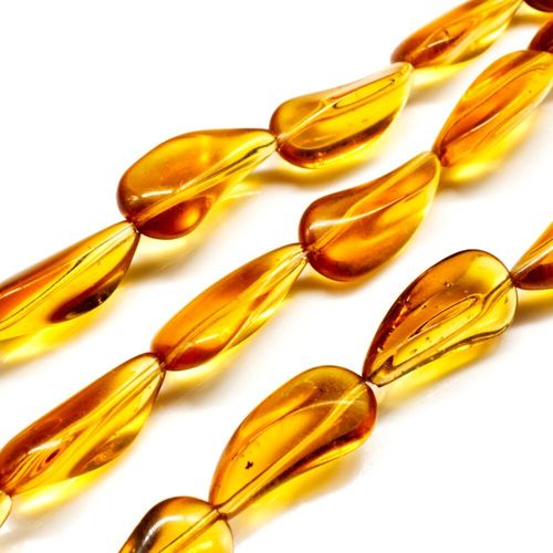 Glass Beads 23mm Irregular Drop   Topaz 14" String for jewellery making