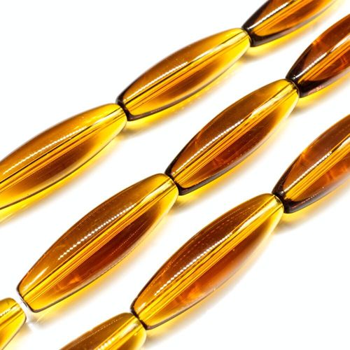 Glass Beads 40mm Rice   Topaz 4pcs for jewellery making