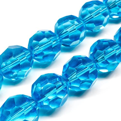 Glass Beads 18mm Facet Round   Turquoise 8pcs for jewellery making