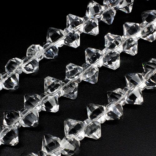 8mm crystal bicone beads crystal, pack of 20 — faceted for jewelry making and beadwork