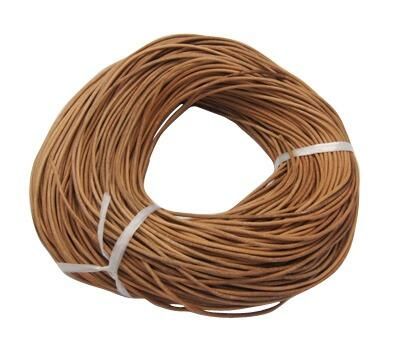 Leather Cord 3mm   Light Brown 1 Metre for jewellery making