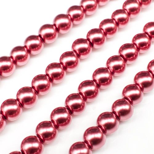 Glass Pearl Round Beads 6mm   Dark Watermelon for jewellery making