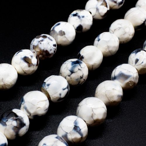 10mm resin druzy bead round grey white 15" strand — sparkling cabochon-style stone ideal for jewelry making, pendants, and craft designs