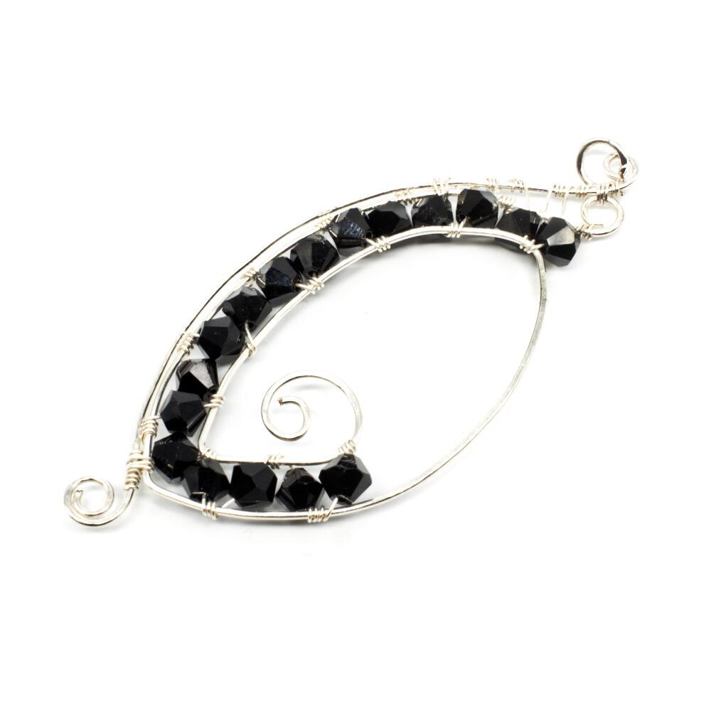 Aaliyah Pendant jet jewelry making kit — DIY set with beads and instructions for creating handmade jewelry