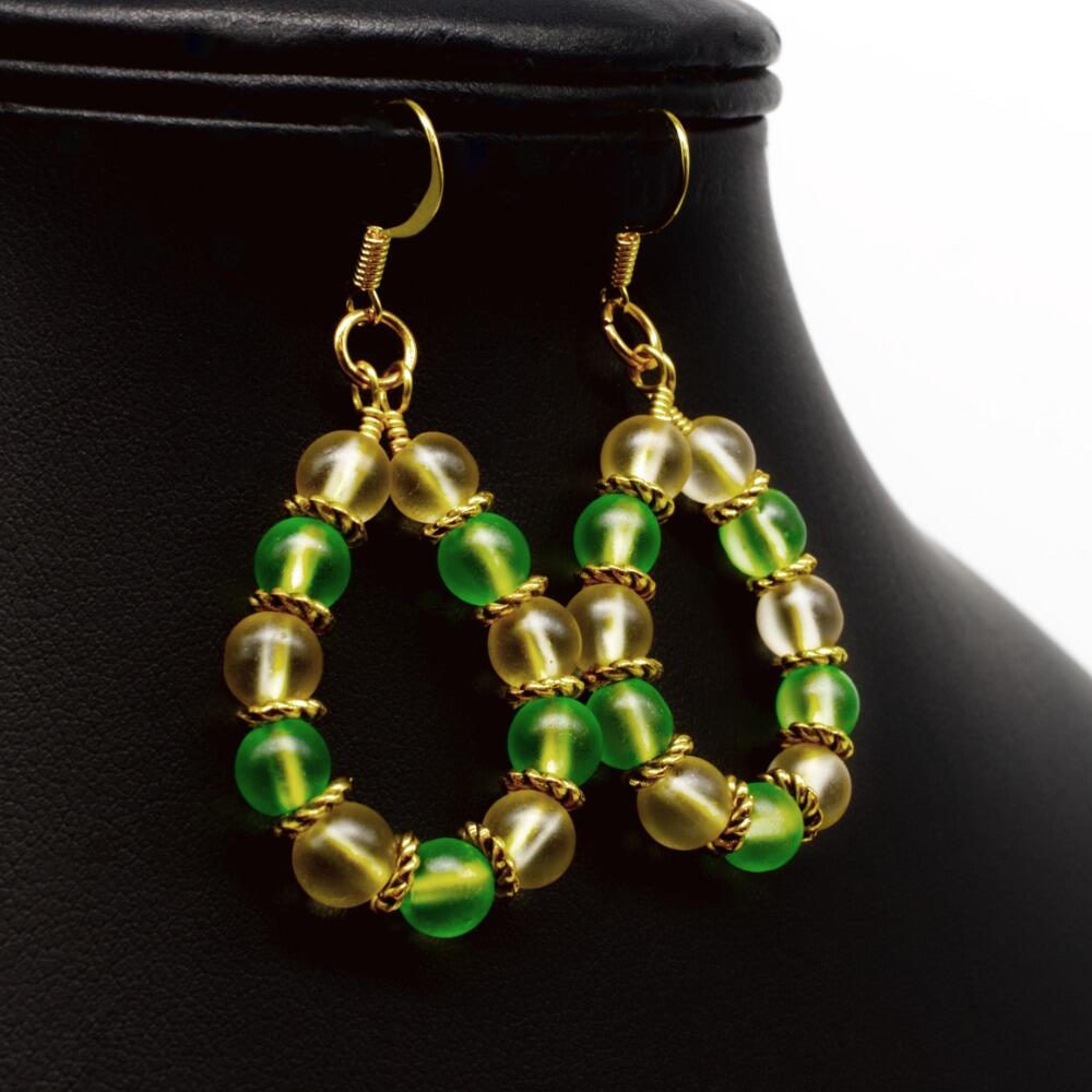 Chloe Earrings 2 Pairs lemon & lime earring making kit — DIY set with beads and instructions for creating handmade jewelry