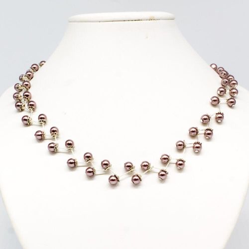 Glass Pearl Vine Necklace mink necklace making kit — DIY set with beads and instructions for creating handmade jewelry